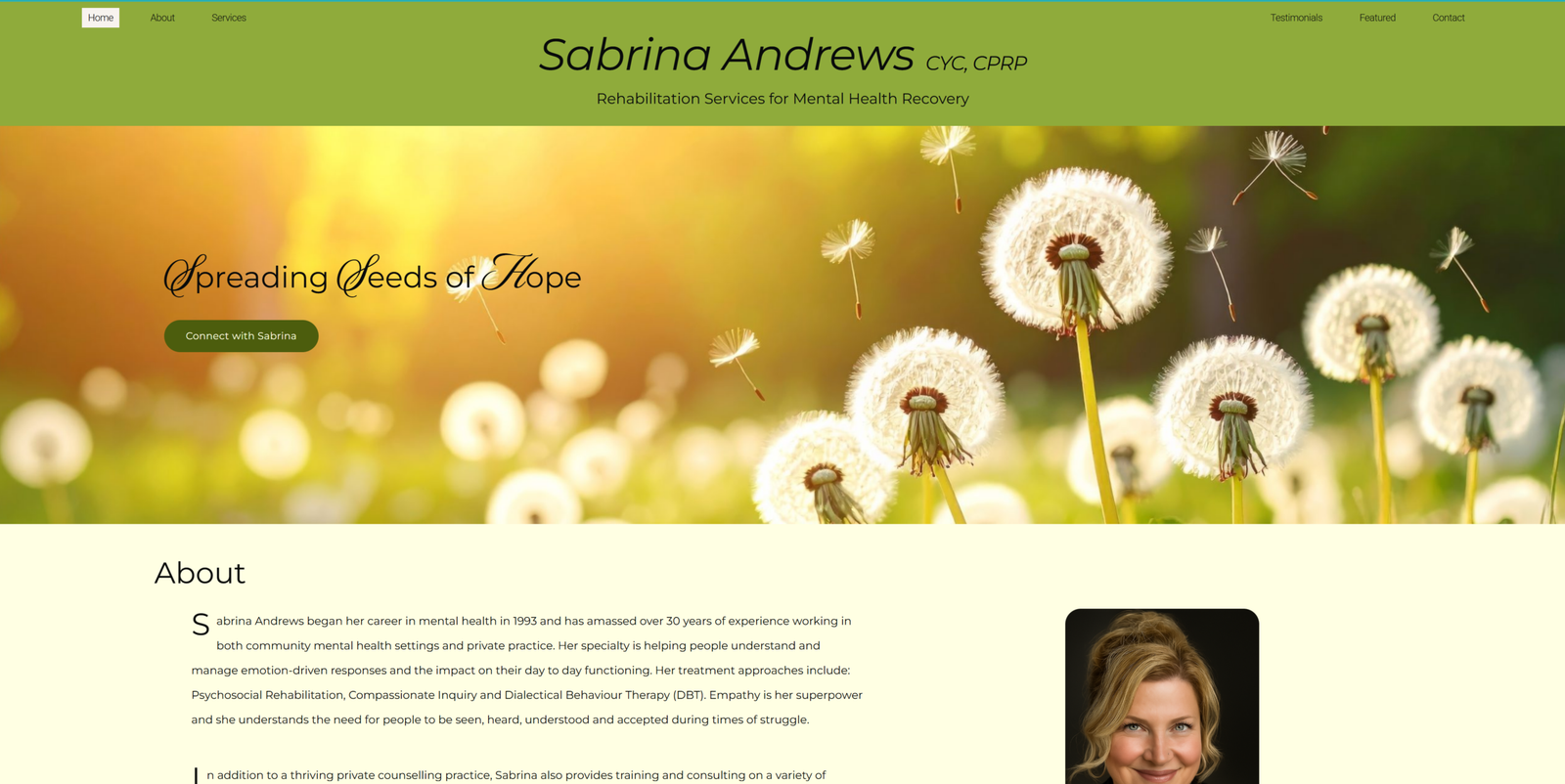 Snapshot of www.sabrinaandrews.com